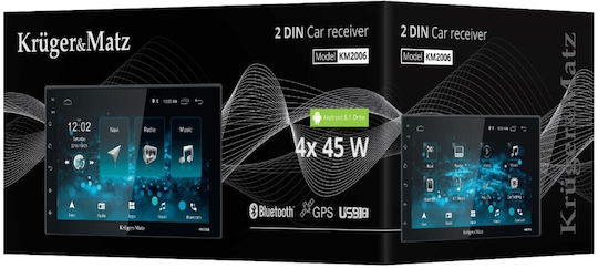 Kruger & Matz Car Audio System 2DIN (Bluetooth/USB/WiFi/GPS/Apple-Carplay/Android-Auto) with Touch Screen 7"