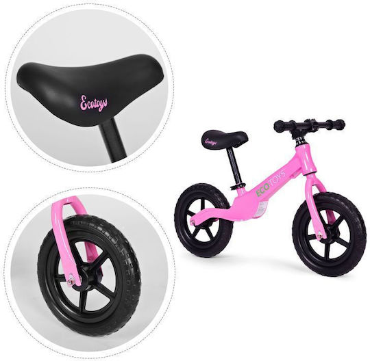 Ecotoys Bicicletă de Echilibru pentru Copii Roz