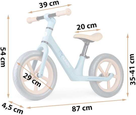 Nukido Bicicletă de Echilibru pentru Copii Albastru deschis
