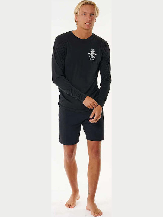 Rip Curl Icons UPF 50+ Ανδρική Μακρυμάνικη Αντηλιακή Μπλούζα Μαύρη
