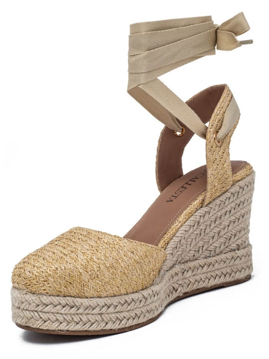 Damenplattformen im Espadrilles-Stil Beige