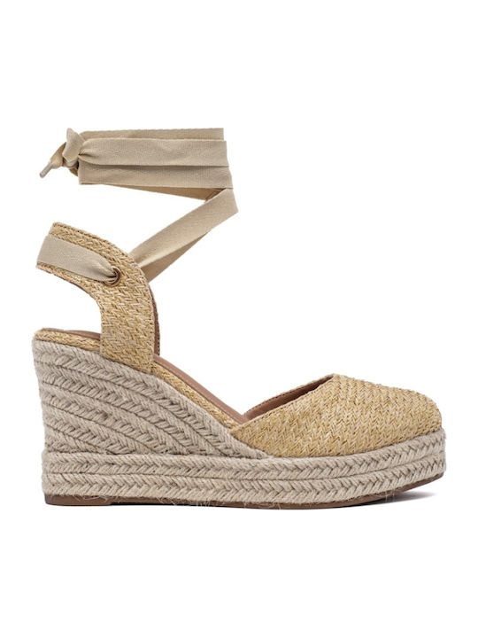 Damenplattformen im Espadrilles-Stil Beige