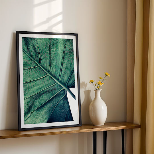 Poster Tropical Palm Leaf Pst25157 21cm X 30cm Λευκό Κάδρο Pvc