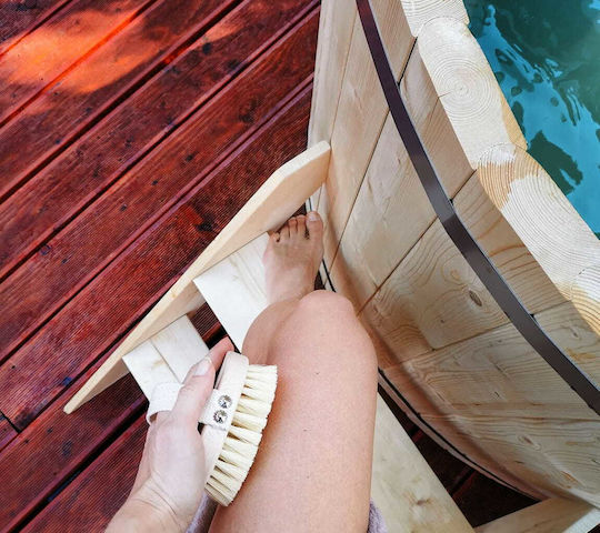 Lullalove Wooden Brush Massage for the Neck, the Legs, the Body & the Hands against Cellulite Red