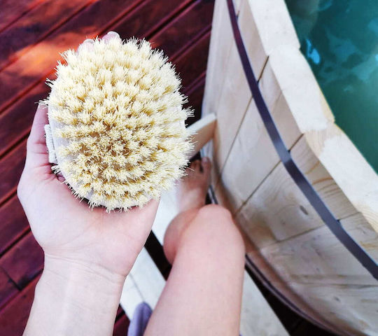 Lullalove Wooden Brush Massage for the Neck, the Legs, the Body & the Hands against Cellulite Red