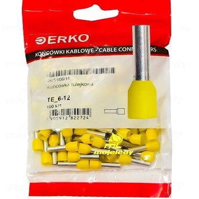 Insulation Sleeve Te 6/12 100pcs Yellow Erko