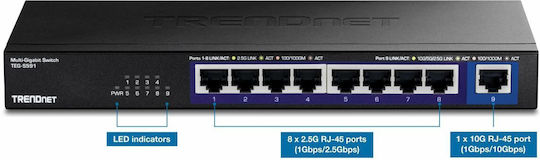 Trendnet TEG-S591 Unmanaged L2 Switch με 8 Θύρες Gigabit (1Gbps) Ethernet