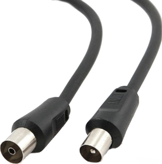 Cablexpert Καλώδιο Κεραίας Coax male - Coax female Μαύρο 1.8m (GM-CCV515) 1τμχ