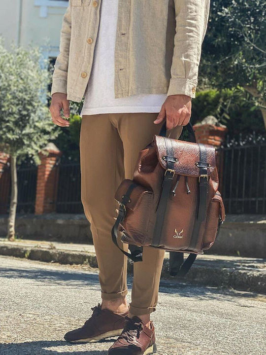 Leder Damentasche Rucksack Braun