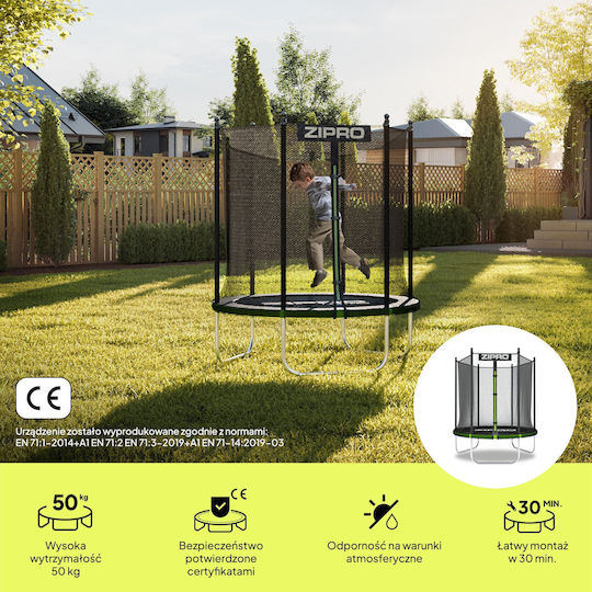 Zipro Jump Pro Outdoor Trampoline Diameter 183cm with Protective Net & Ladder
