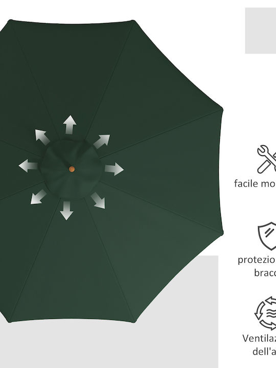 Umbrelă Rotundă Din Lemn Verde Φ3.25xÎnălțime 2.5m