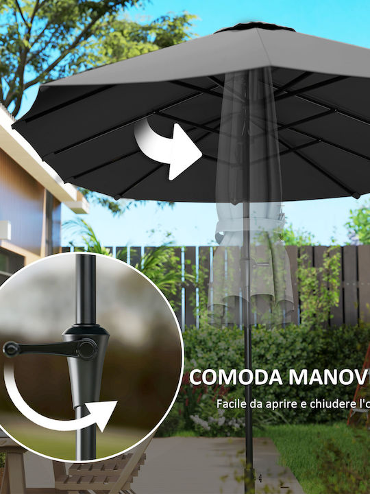 Umbrelă Rotundă Metalică Neagră Φ4xÎnălțime 2.34m