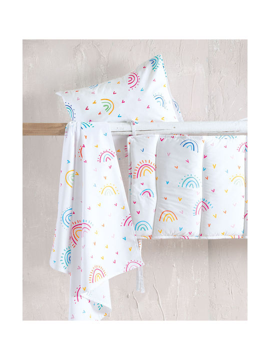 Rythmos Set Copertă de Pătuț cu Față de Pernă Rainbow Rainbow 110x160cm. Rythmos Set Copertă de Pătuț cu Față de Pernă Rainbow Rainbow 110x160cm.
