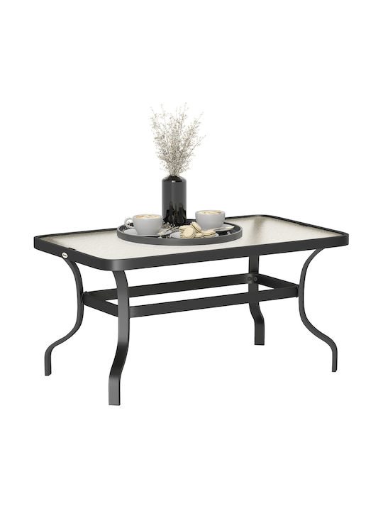 Metal Masa Masa de lounge pentru spații exterioare Negru 95x55x46buc
