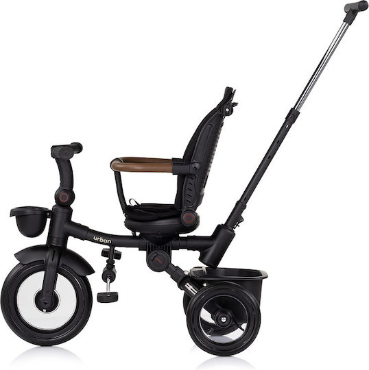 Chipolino Kids Tricycle Bike Urban Foldable Convertible with Parental Handle & Sunshade for 12 Months Blackberry