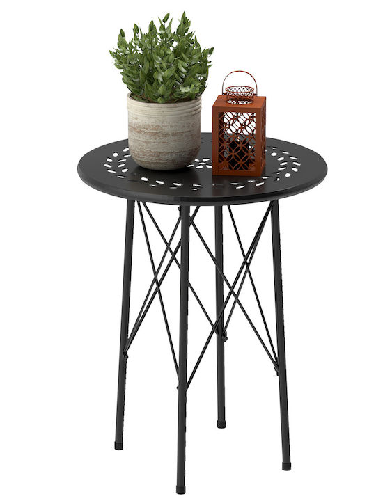 Sitting Room Outdoor Metal Table Black 40x40x50cm