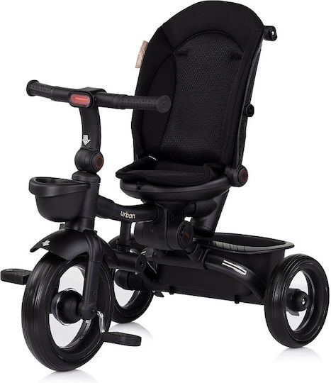 Chipolino Kids Tricycle Bike Urban Foldable Convertible with Parental Handle & Sunshade for 12 Months Blackberry