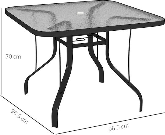 Tisch Stabil Black 96.5x96.5cm
