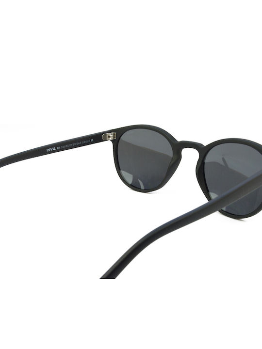 Invu Round Kids Sunglasses with Mirror Lenses Black for 7-11 Years