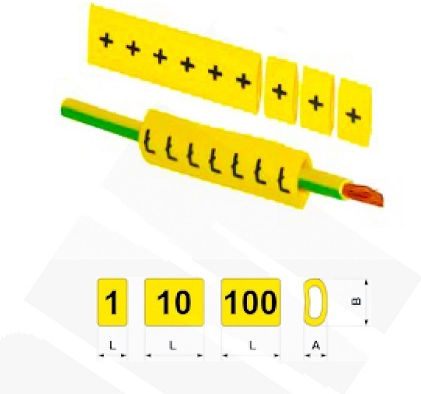 Wire Marker Oz-0 1-10 Yellow 100 Pieces