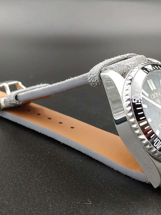 Aion Herrenuhr 36mm Batterie mit Gray Lederarmband