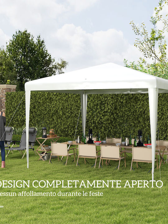 Outsunny Faltbarer Pavillon Garten Weiß 3x3m