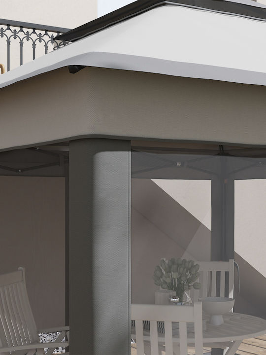 Outsunny Gazebo Grădină Gri x3.26m