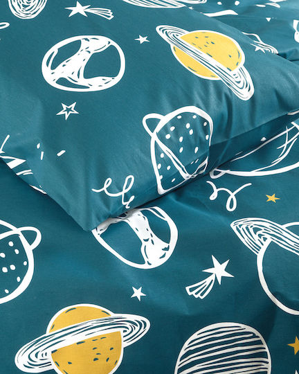Rythmos Saturn Set Kids Duvet Cover Single with Pillowcase Cotton 160x250cm