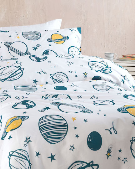 Rythmos Saturn Set Kids Duvet Cover Single with Pillowcase Cotton 160x250cm