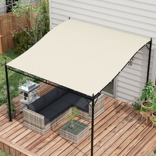 Outsunny Δίχτυ / Πανί Σκίασης Μπεζ με Επίστρωση PU 3x3m 220gr/m²