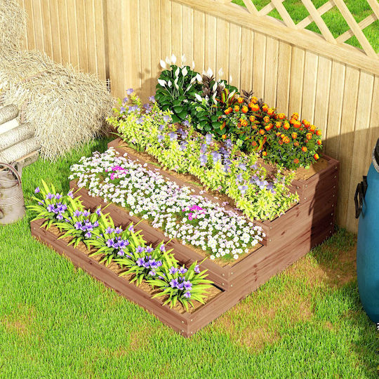 Outsunny Planter Box Lemn Maro 113x113x46cm.