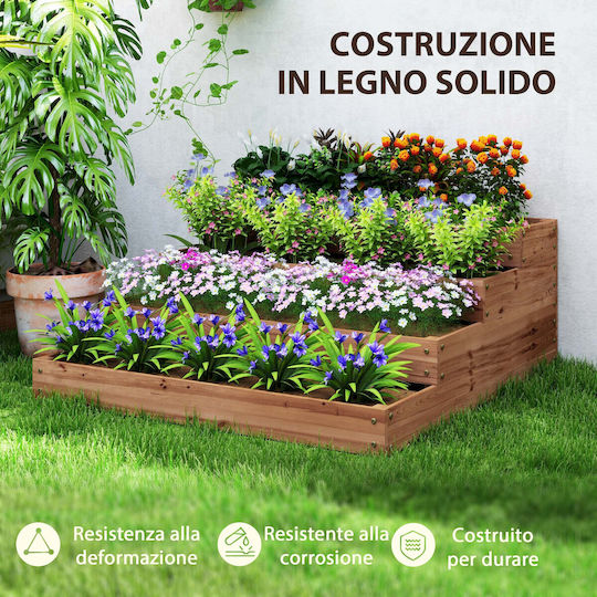 Outsunny Planter Box Lemn Maro 113x113x46cm.