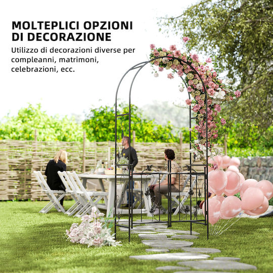 Αψίδα Κήπου από Μέταλλο σε Μαύρο Χρώμα 100x100x220cm