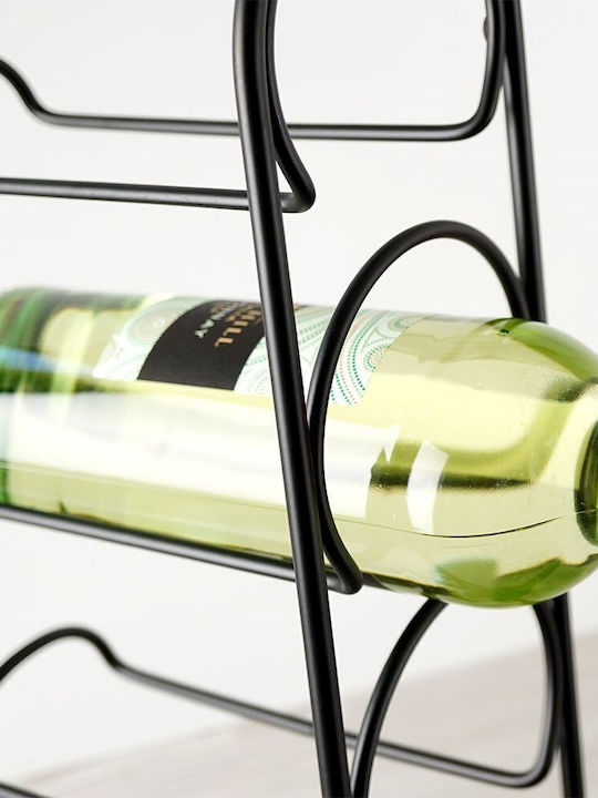 Vilde Free Standing Metallic Wine Rack Black 21x12x43cm