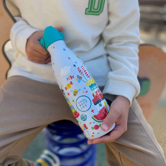 Cool Bottles Παιδικό Παγούρι Ανοξείδωτο με Καλαμάκι Candy Land 350ml (Διάφορα Σχέδια/Χρώματα)