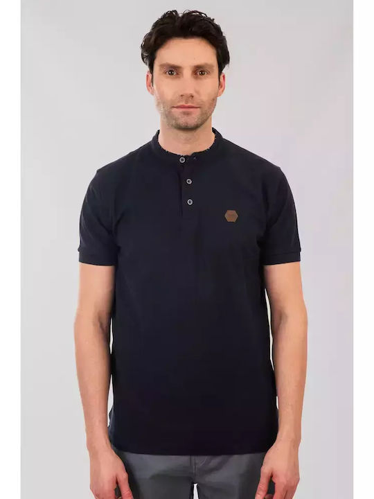 Short Sleeve Navy Blouse