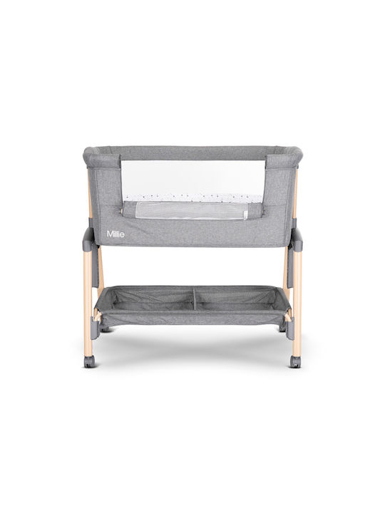 Lorelli Cradle with Mattress, Side Opening, and Wheels Gray