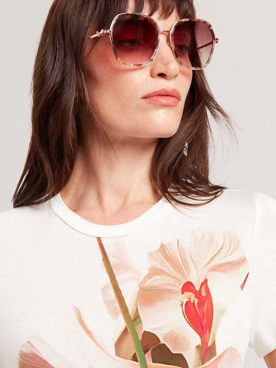 Γυναικείο T-shirt Floral Nude-pink