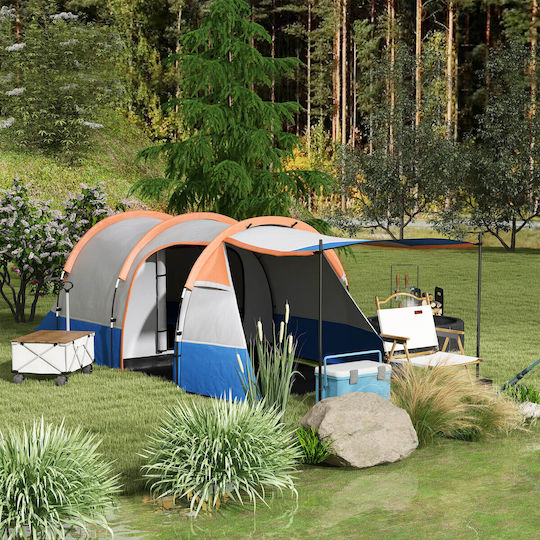 Outsunny Outsunny Camping Tent Tunnel Orange with Double Cloth 3 Seasons for 3 People 420x200x150cm