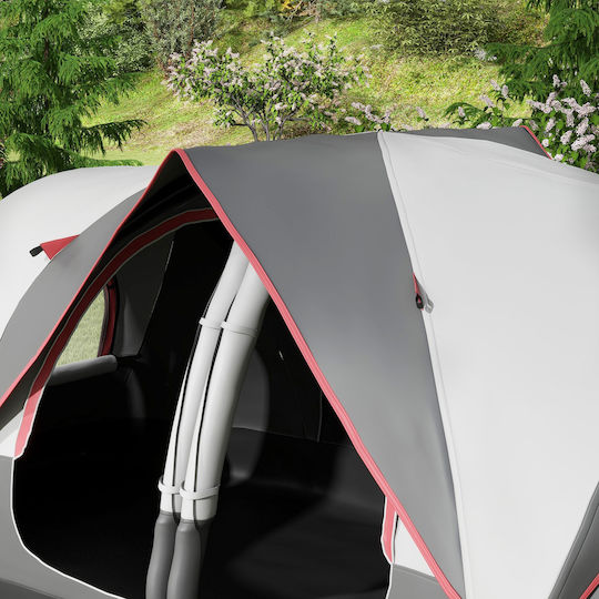 Outsunny Σκηνή Camping Τούνελ Γκρι με Διπλό Πανί 3 Εποχών για 6 Άτομα 450x215x180εκ.