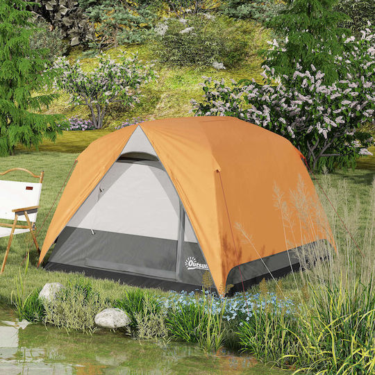 Outsunny Camping Tent Igloo Orange 4 Seasons For 3 People 200x200x135cm