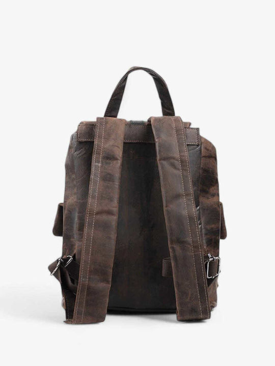 Genui Leather Backpack Καφέ
