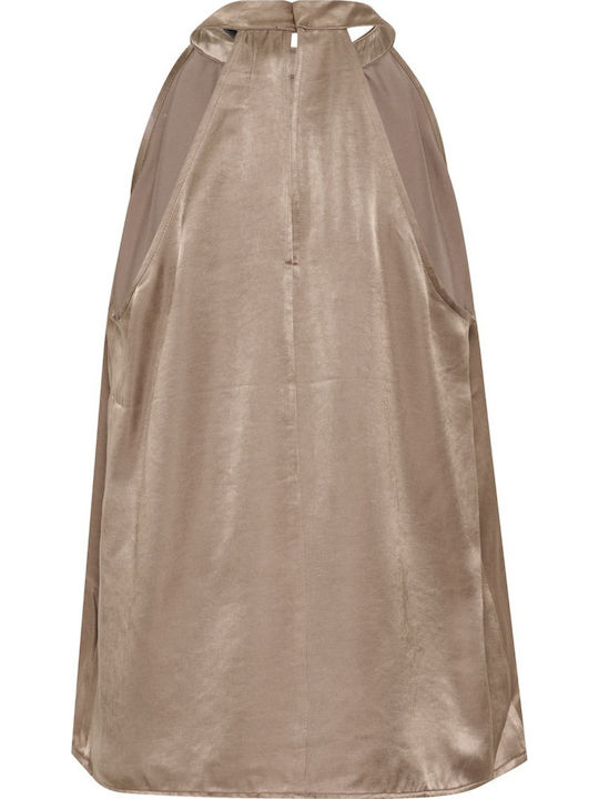 Women's Blouse Sleeveless Brown