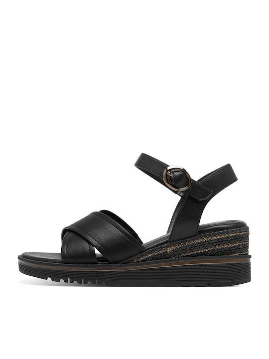 Leder Flache Damen Sandalen Anatomisch Schwarz