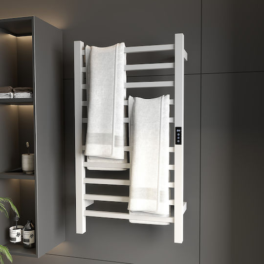 HomCom Ηλεκτρική Πετσετοκρεμάστρα 110W 80x45cm Λευκή