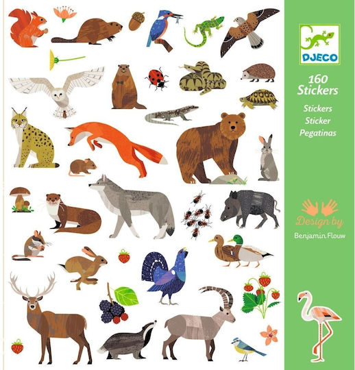 Djeco 160 Stickers 4 Sheets "Animals of Europe"
