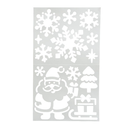 Weihnachtsschablonen Santa Schneeflocken 47,5x24,5cm Kaemingk 460132-2