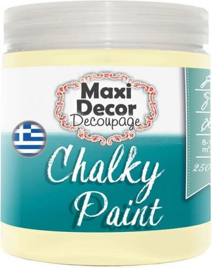Maxi Decor Chalky Paint Χρώμα Κιμωλίας 508 Κίτρινο Παστέλ 250ml chp-508-250