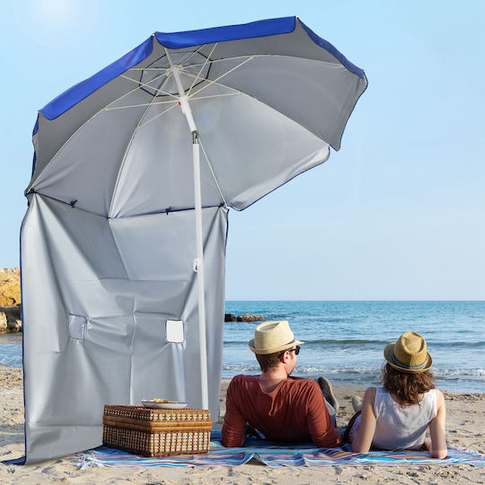 Outsunny Σπαστή Ομπρέλα Θαλάσσης Διαμέτρου 1.91m Μπλε