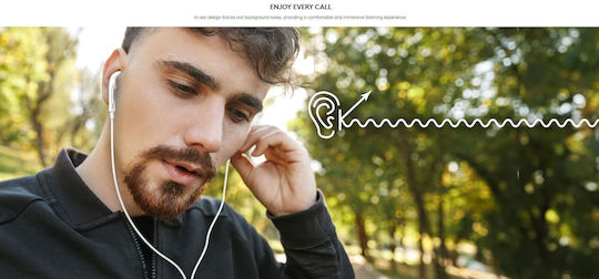 Genius 31710030401 In-ear Handsfree Ακουστικά με Βύσμα USB-C Λευκό